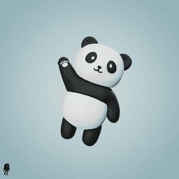 Cute Articulated Panda Keychain 3d model