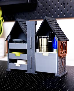 Medieval House - Foldable Desk Organizer 3d model