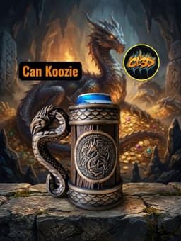 Dragon Medallion Koozie with Dragon Handle 3d model
