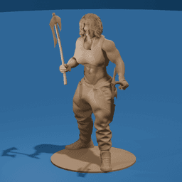 Muscular Axe Girl v2 3d model