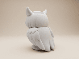 Owl Guardian Bust (Whimsical Clay Style) 3d model