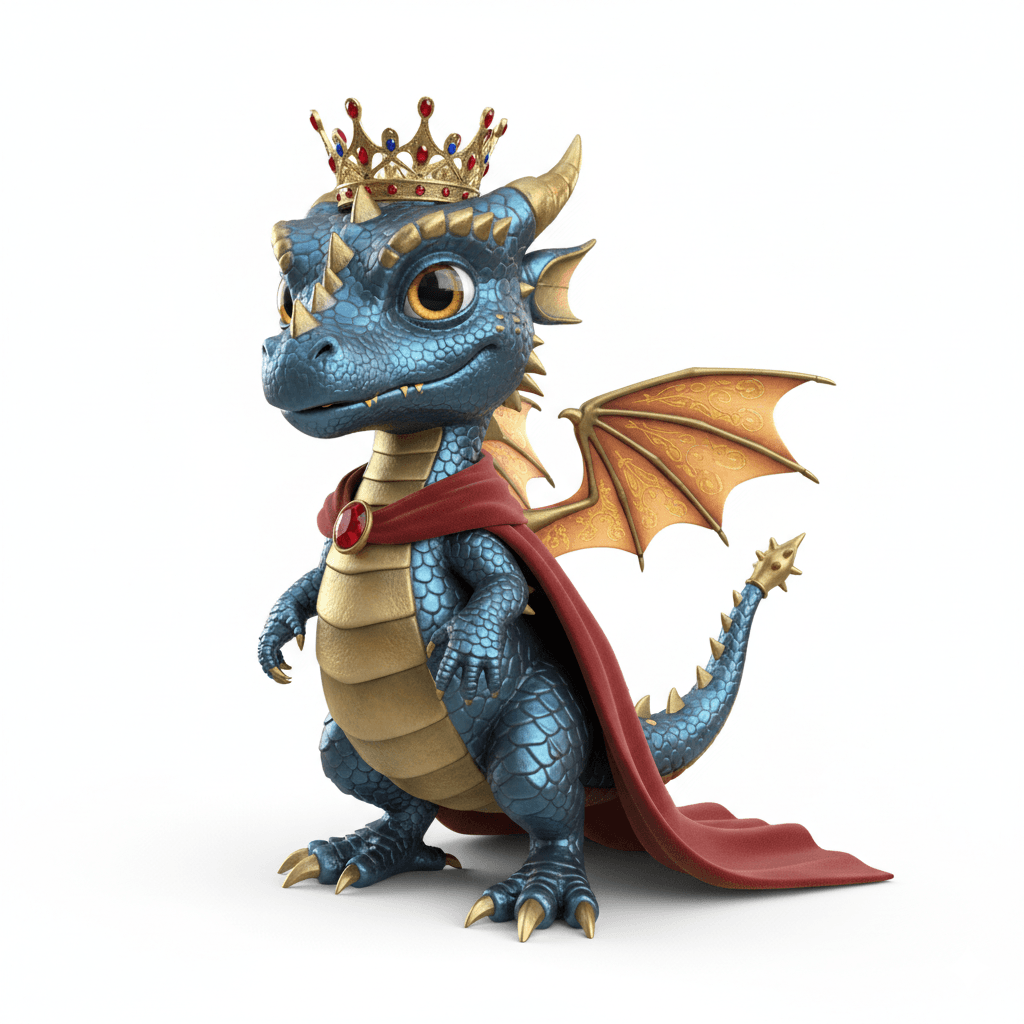 Cute Dragon : Tiny King Dragon Royal Beast 3d model