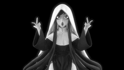 Rebellious Anime Nun - Stylized Gothic Pin-Up Statue 3d model