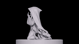 Rebellious Anime Nun - Stylized Gothic Pin-Up Statue 3d model