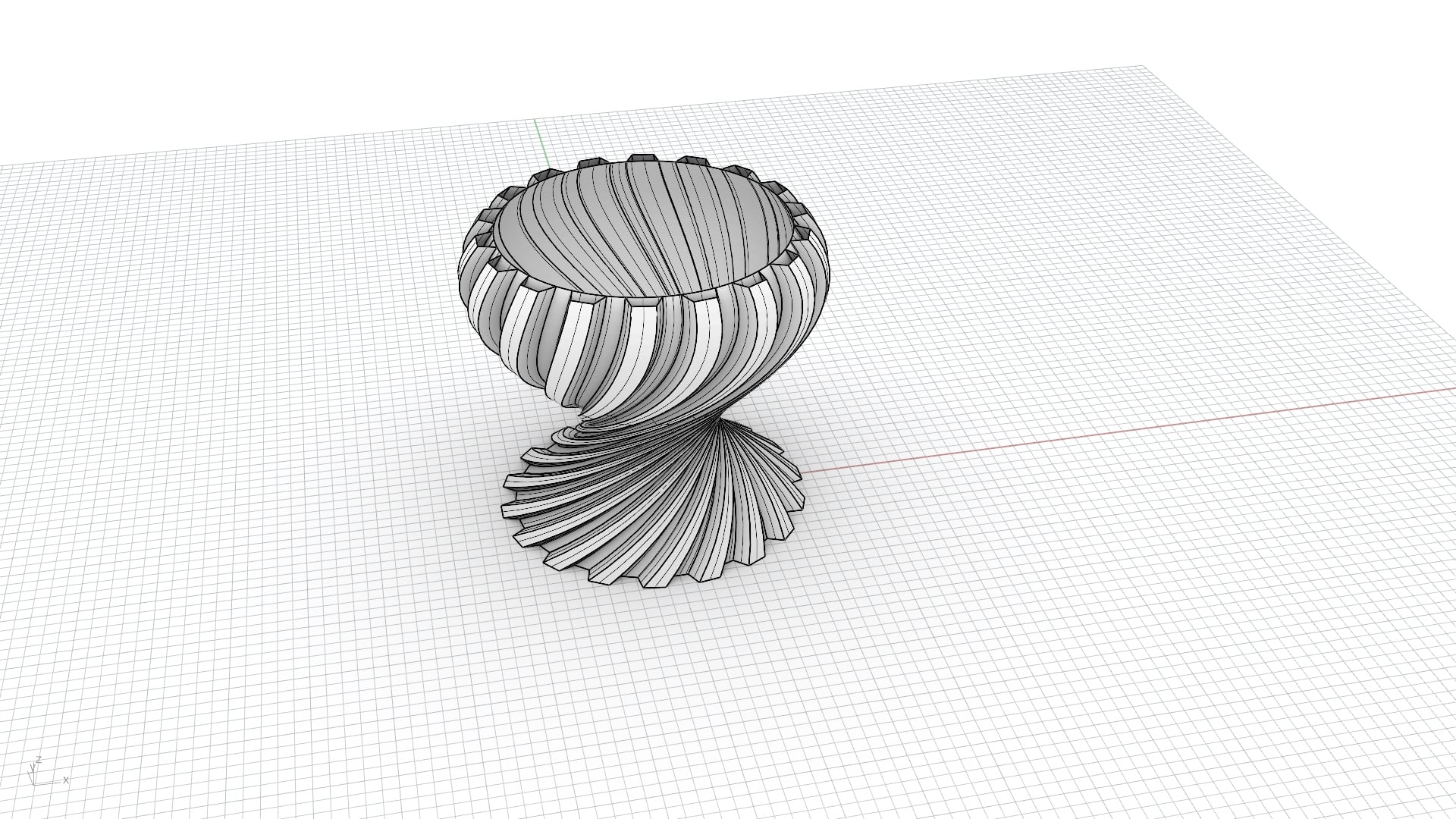 planter vase twisted free 3d model
