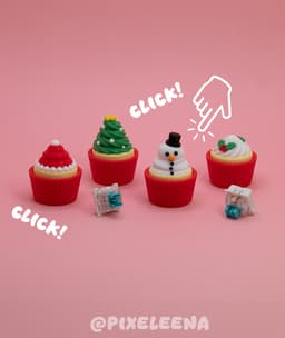 Christmas Cupcake Fidget Clickers 3d model