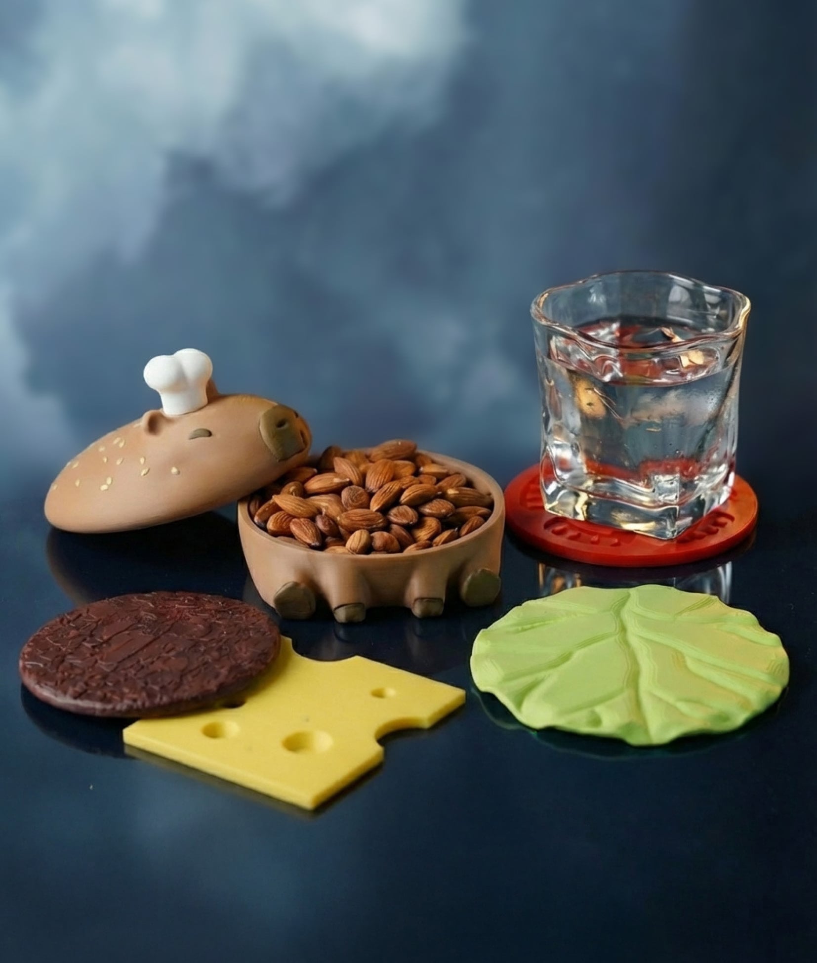 Capy-Burger Coaster Set 3d model