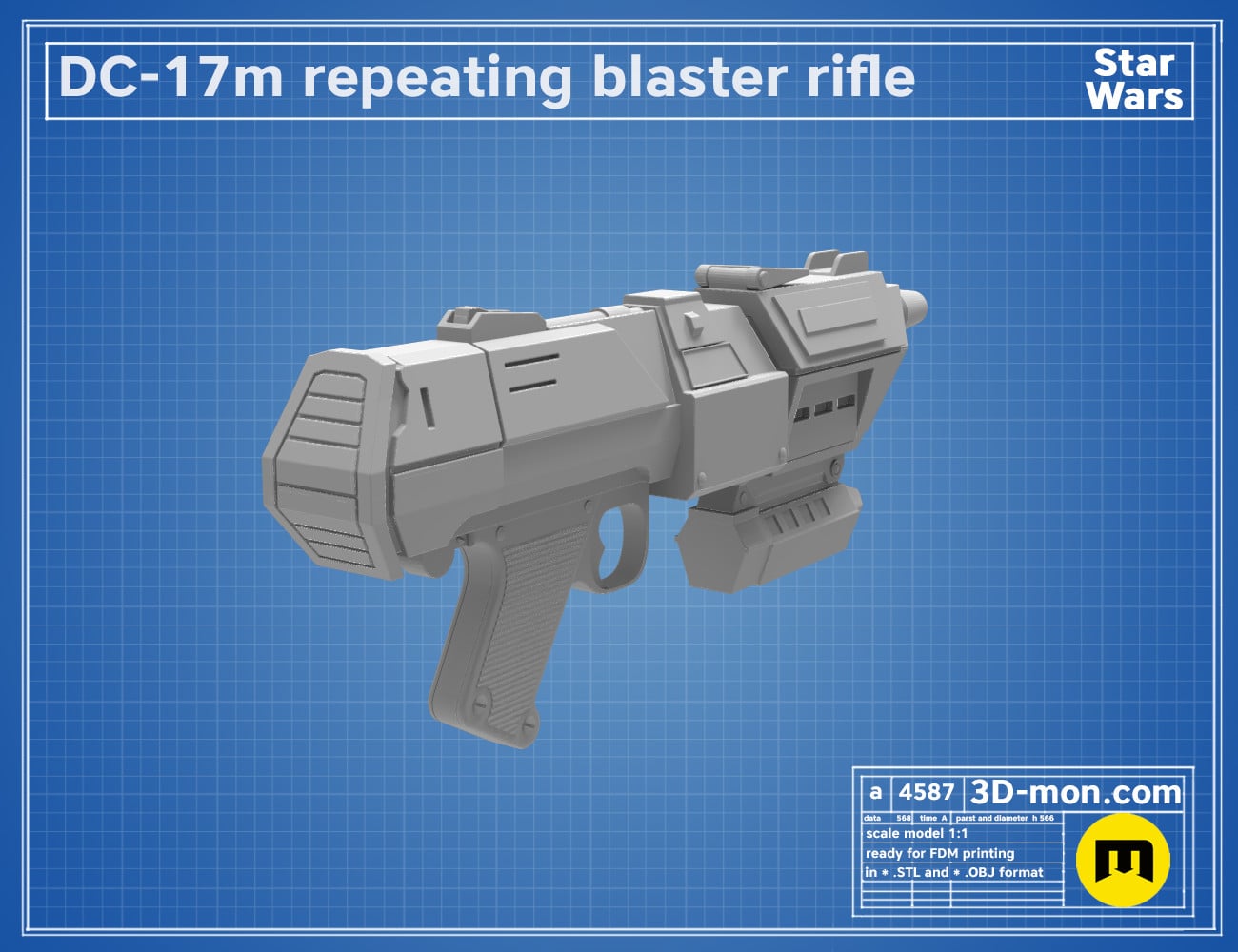 DC-17m Repeating Blaster Rifle 3d model