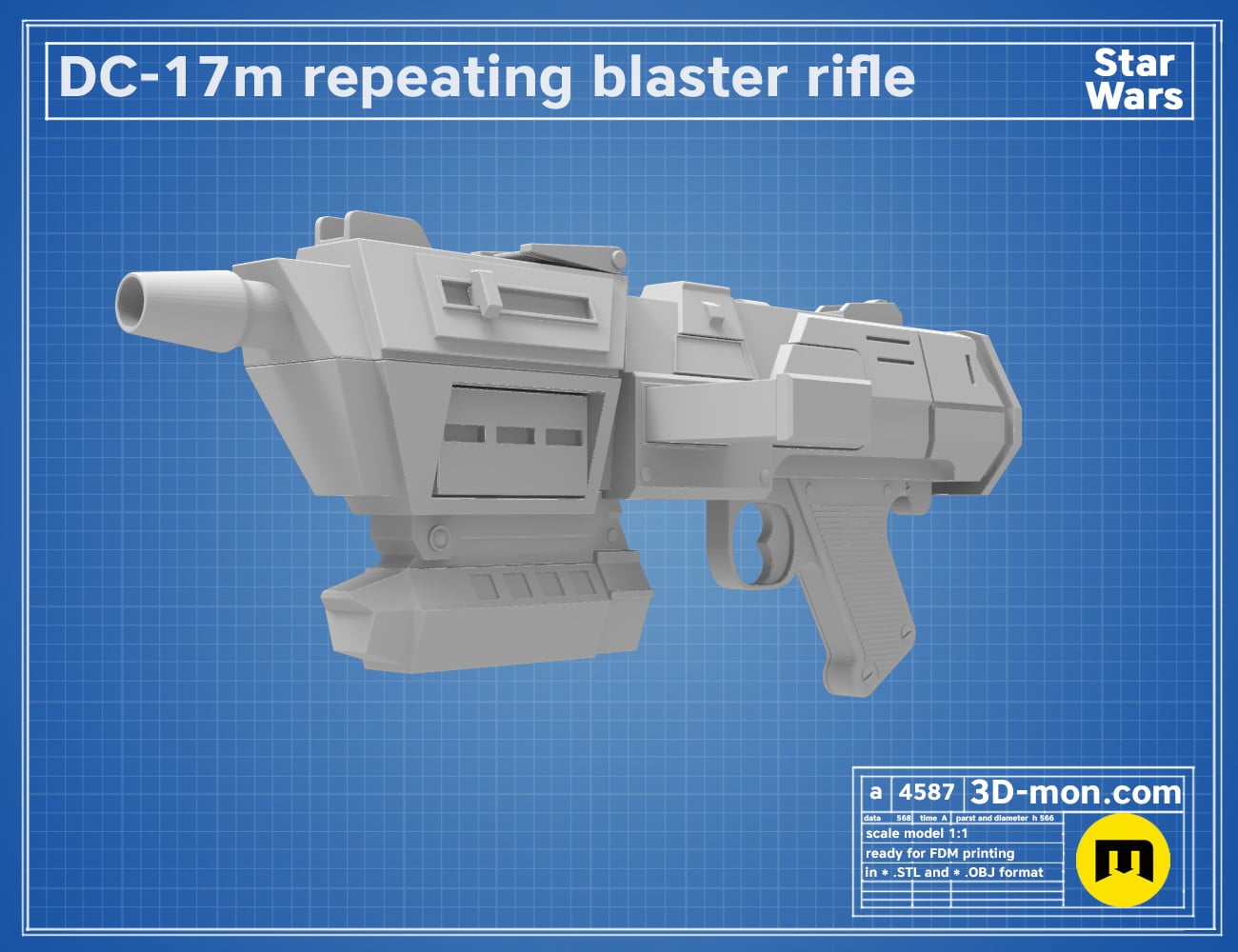 DC-17m Repeating Blaster Rifle 3d model