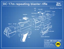 DC-17m Repeating Blaster Rifle 3d model