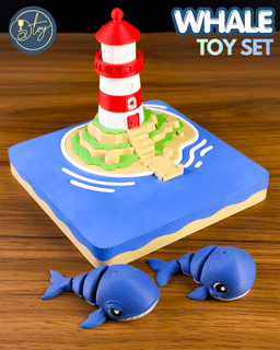 Lighthouse & Whale Collection 3d model