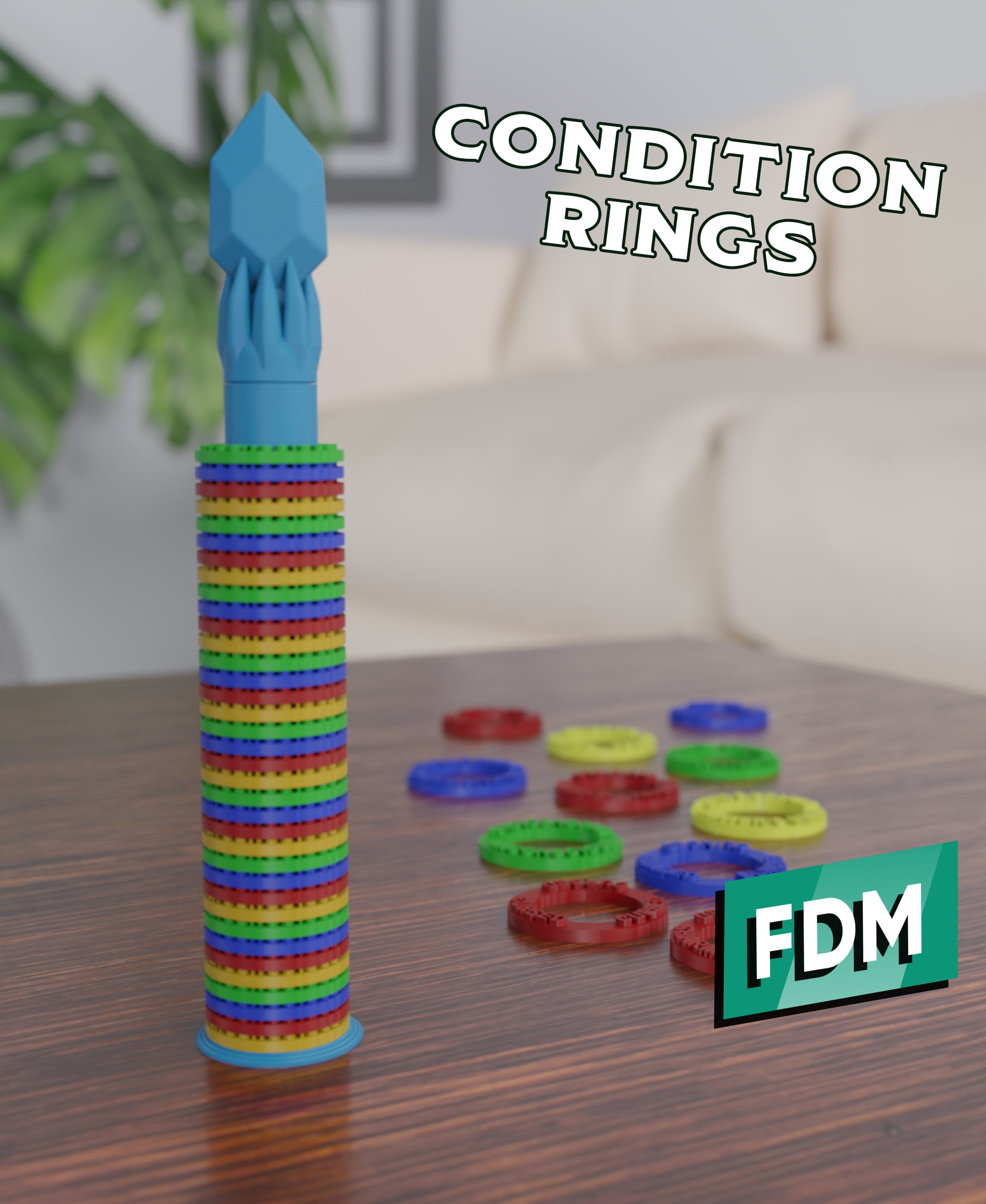 RPG - Condition Rings 3d model