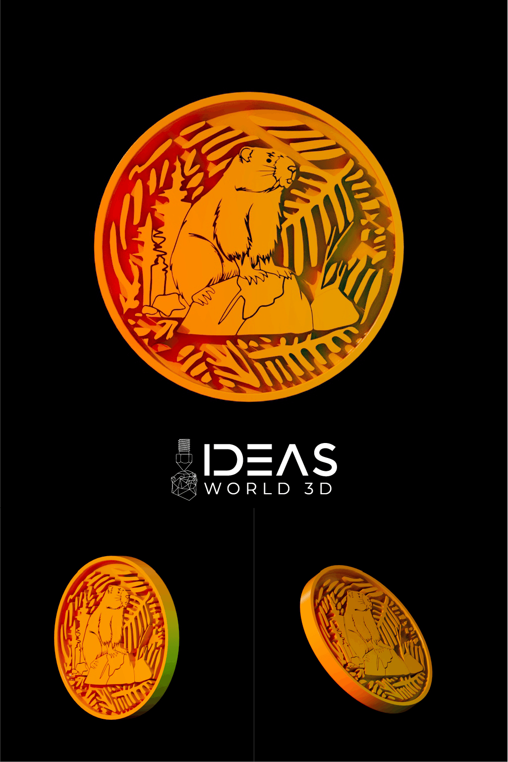 Beaver coaster 3d model