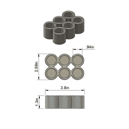 Insulin Vial Caddy Organizer — 6 Vial 3x2 STL File 3d model