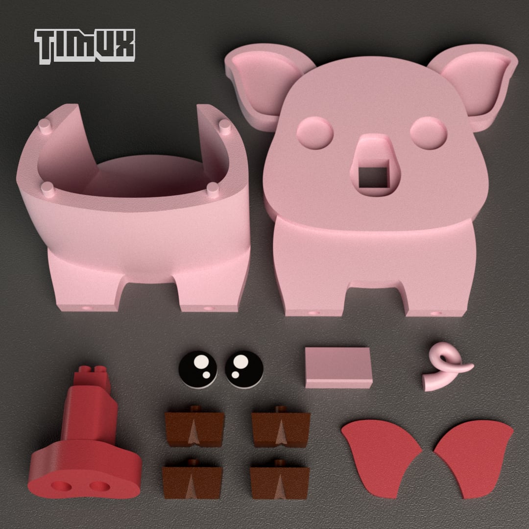PIGGY GLASSES HOLDER 3d model