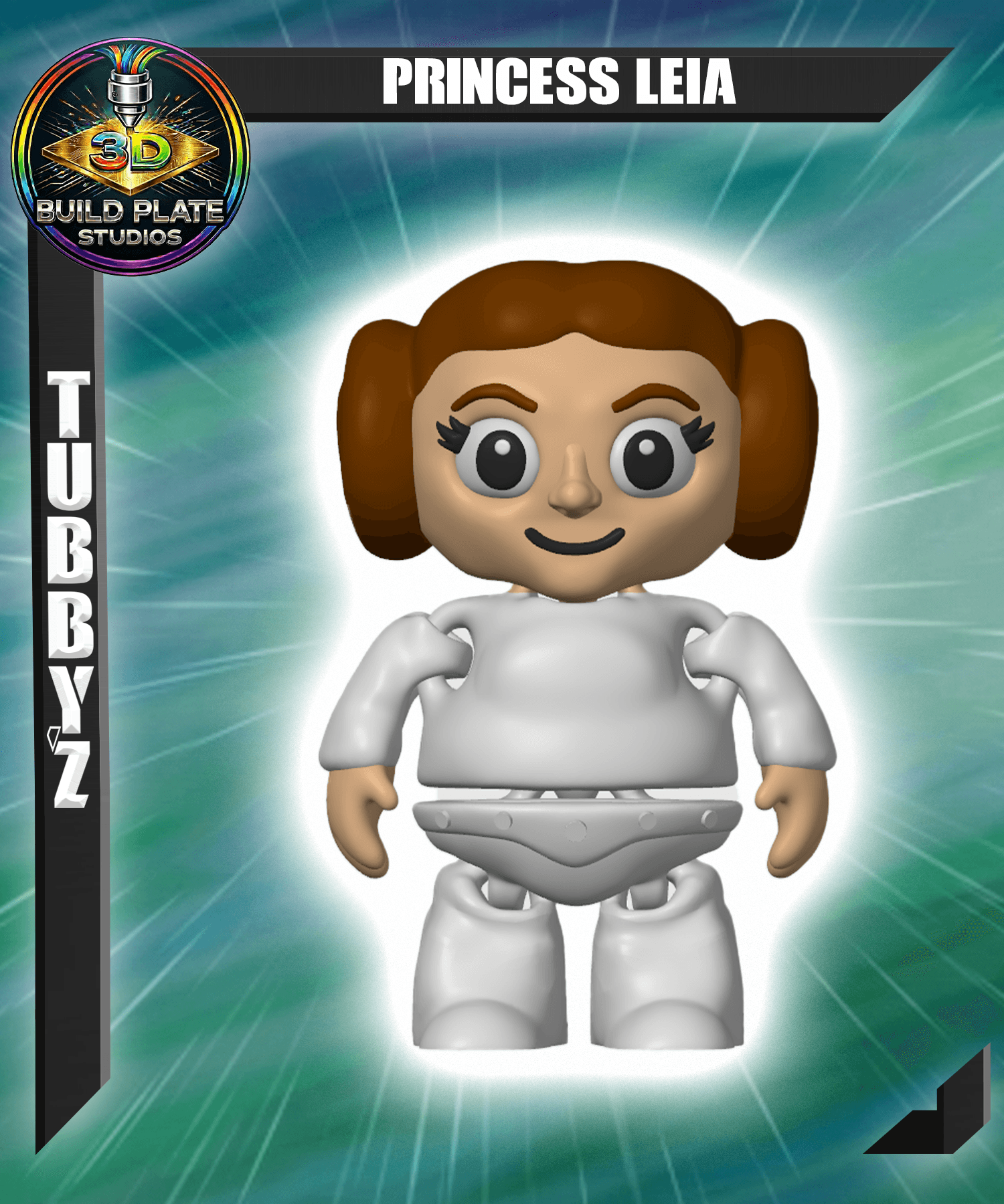 STAR WARS Princess Leia Multicolor Flexi Print-In-Place 3d model