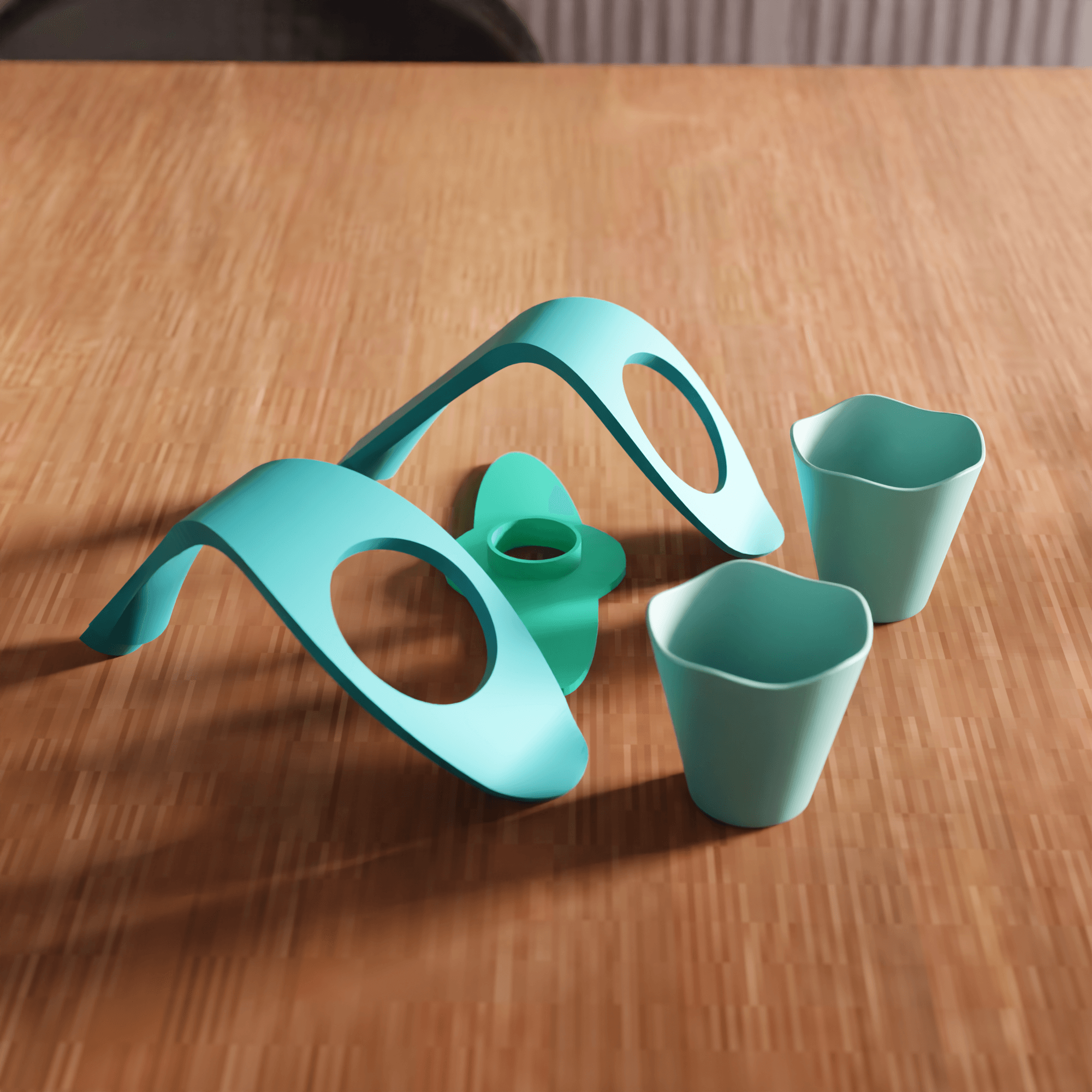 Dual Balance Wave Planter 3d model