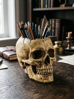 Gothic Skull Pencil Holder 3d model