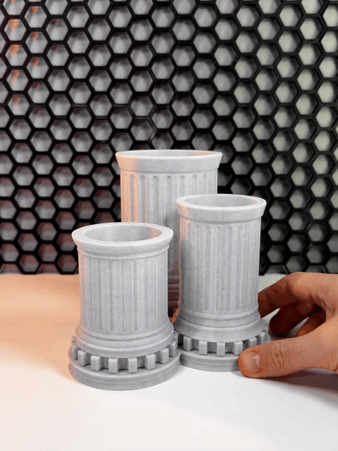 Spinning Pillars Desk Organizer 3d model