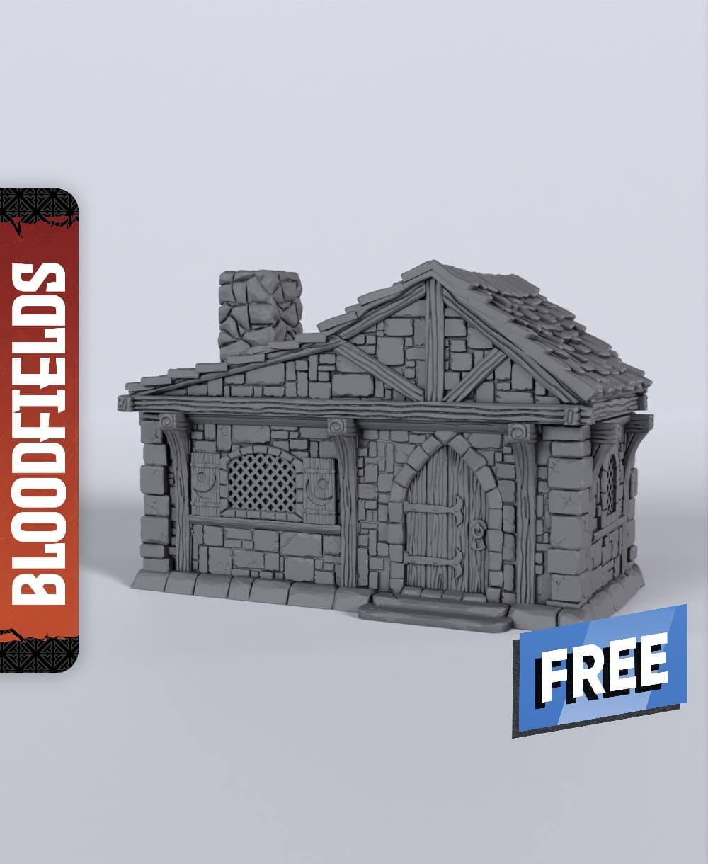 Small Building A - With Free Dragon - 5e DnD Inspired for RPG and Wargamers 3d model