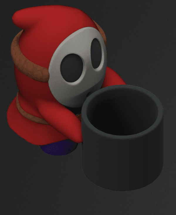 Shy Guy Pen Pot Desk Organiser 3d model