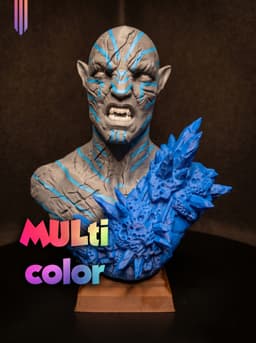 Crystal Alien Bust 3MF | SciFi Multi-Color | Glowing Veins 3d model