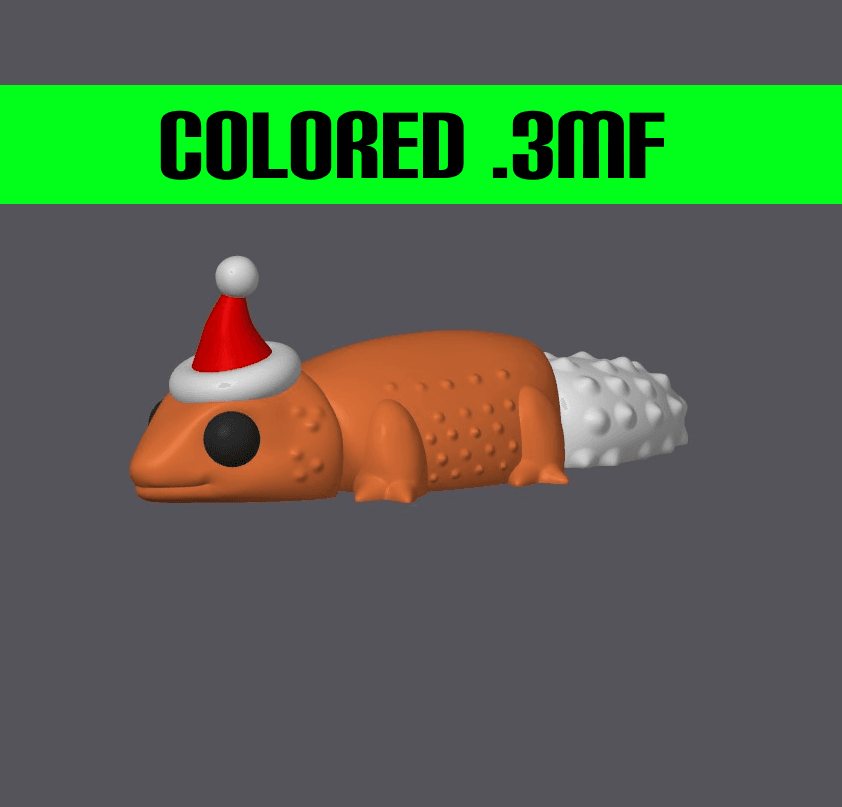 Christmas Leopard Gecko - Mini Monster #8 Colored .3MF 3d model