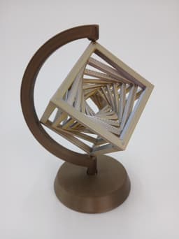 Cube Holder: Kinetic Desk Sculpture 3d model