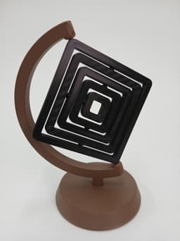 Cube Holder: Kinetic Desk Sculpture 3d model