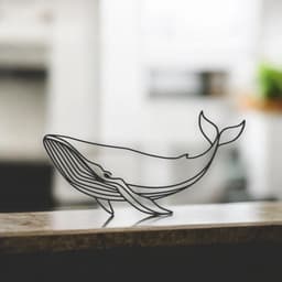 Whale Line Art - Desktop Line Art 3d model