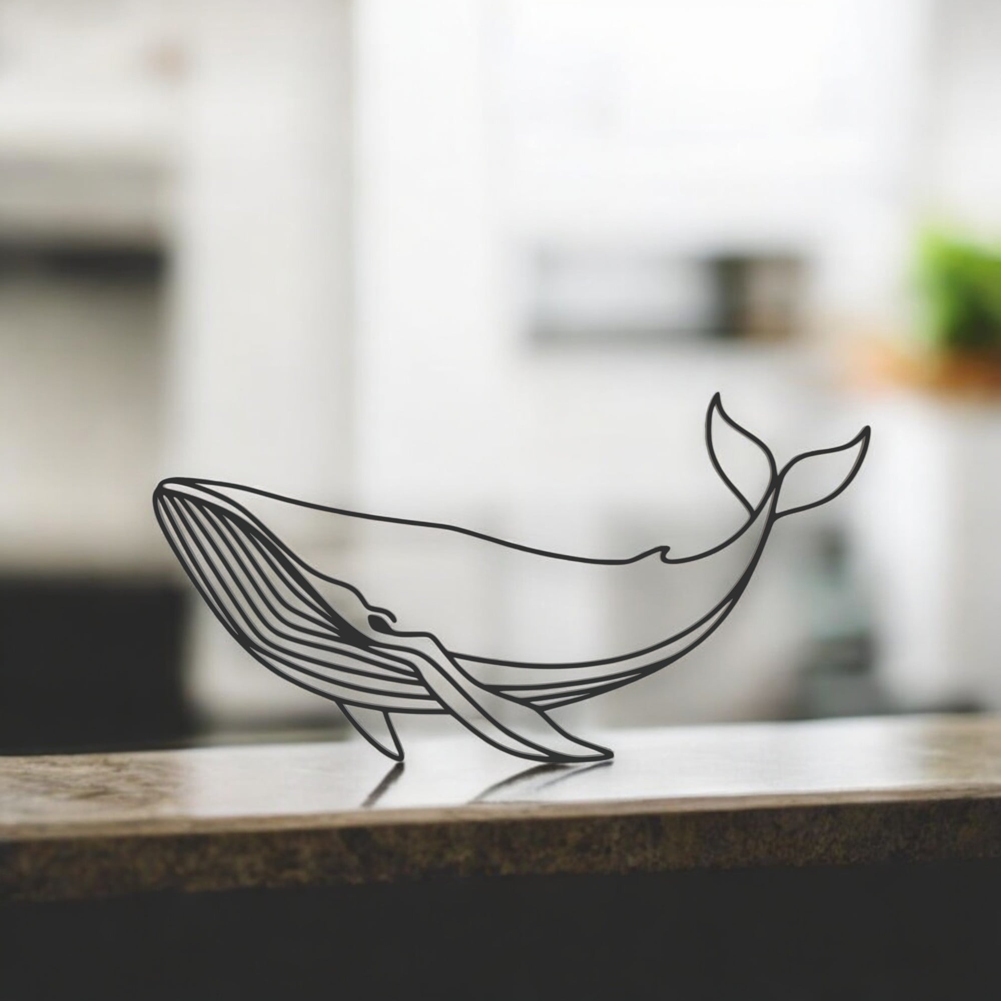 Whale Line Art - Desktop Line Art 3d model
