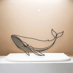 Whale Line Art - Desktop Line Art 3d model