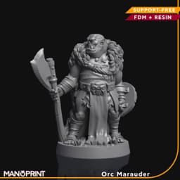 Orc Marauder, Fantasy Miniature 3d model