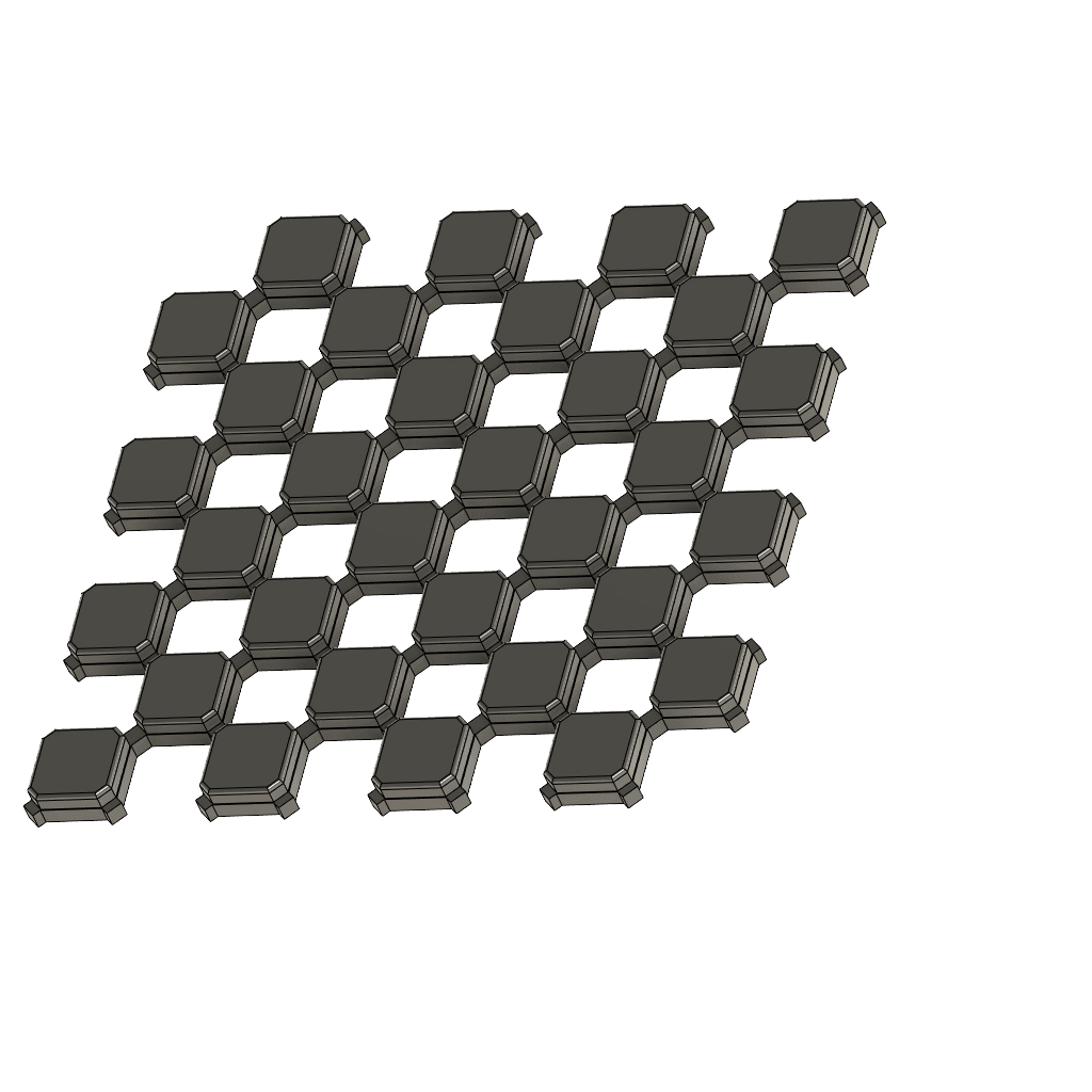 Patterned Chess Set (Ruby-Sapphire) 3d model