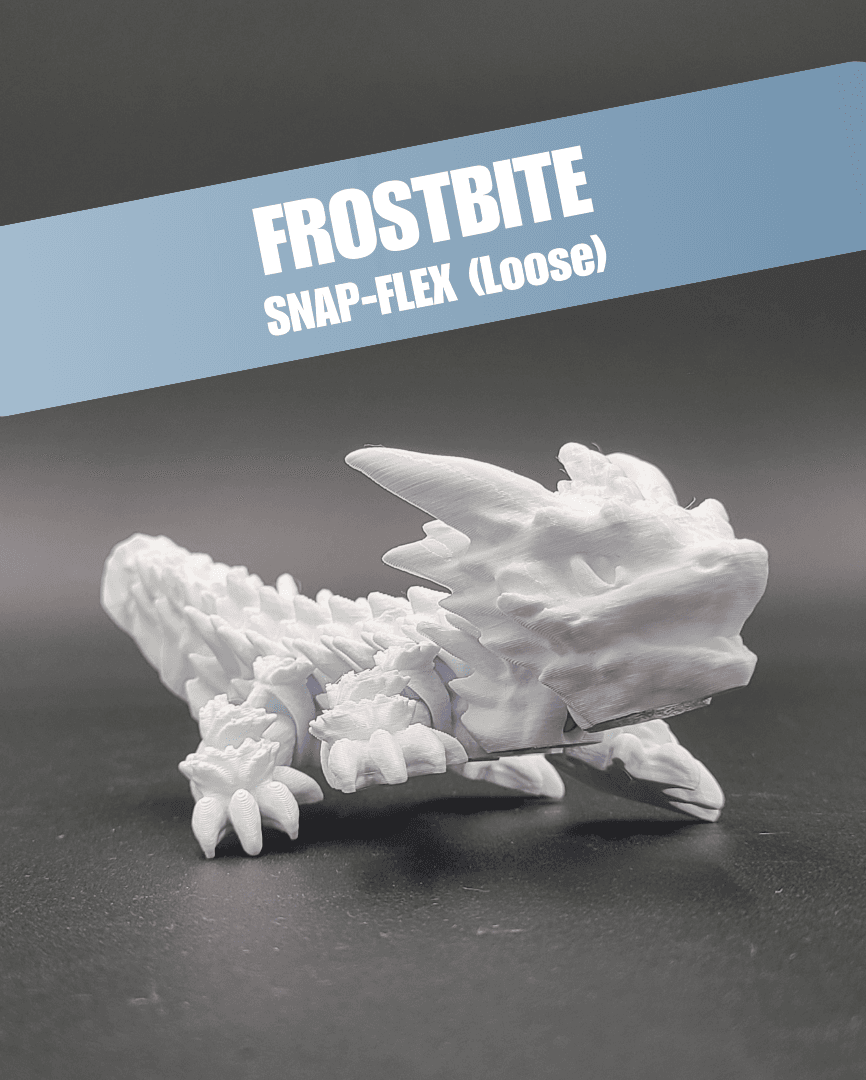 Frostbite, Winter Dragon Child - Articulated Snap-Flex Fidget (Loose Joints) 3d model