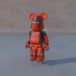 Medicom Marvel Deadpool Bearbrick Action Figure 3d model