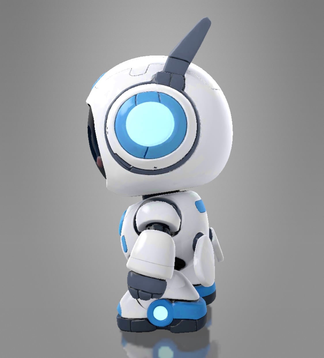 Cute Futuristic Robot Character 3d model