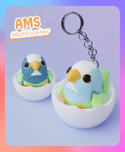 Flexi Pionus Parrot Clicker & Keychain (Multicolor: 5 colors) 3d model