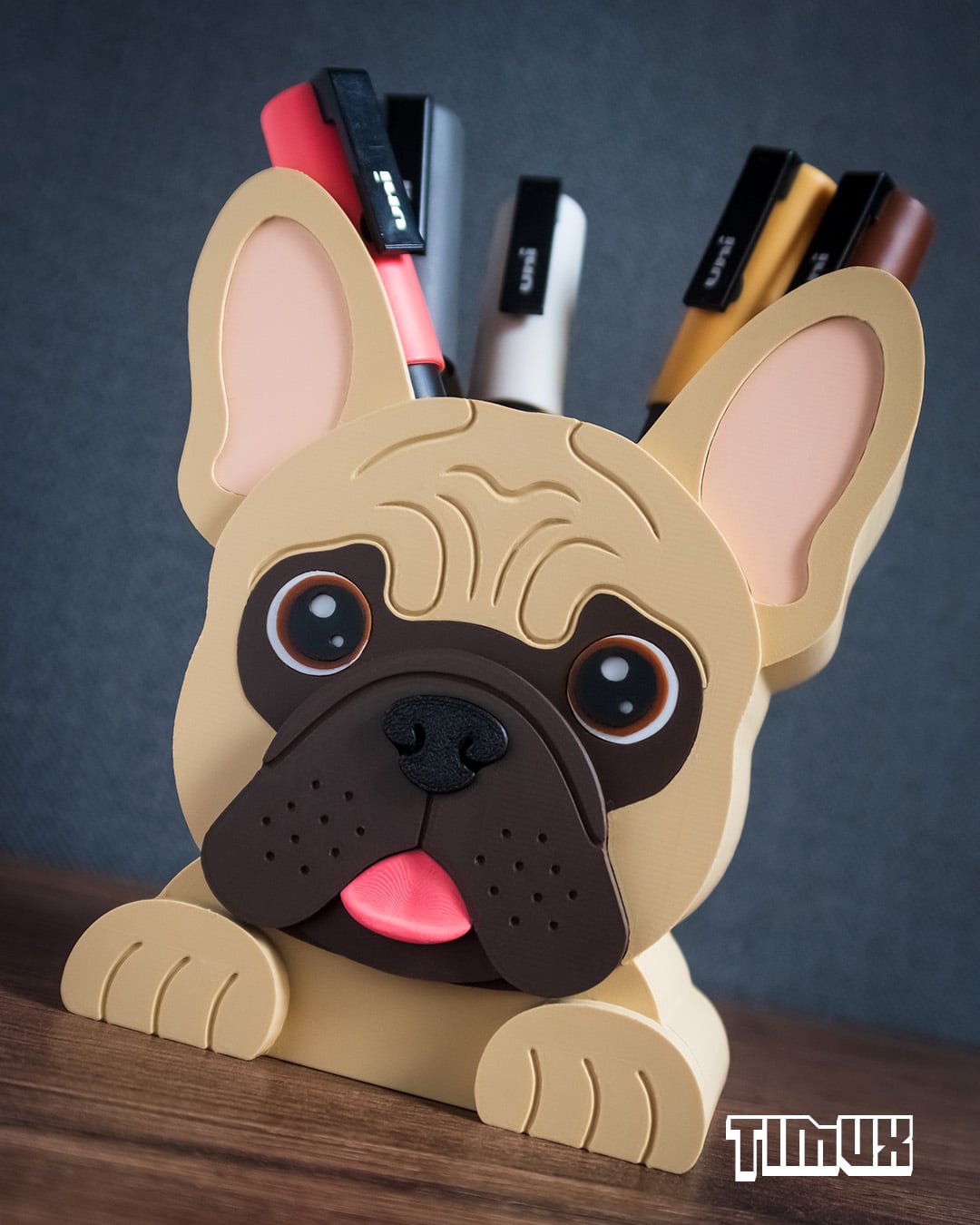 FRENCH BULLDOG PEN HOLDER 3d model