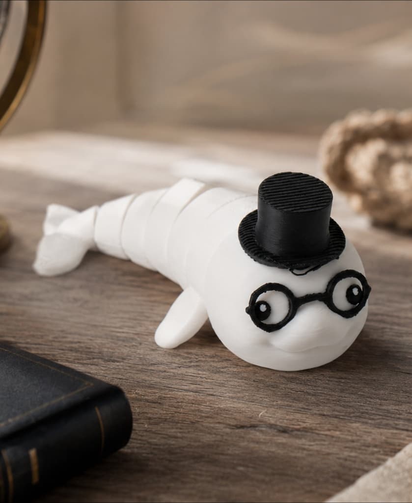 Beluga Flexi Toy - Articulated White Whale Figure 3d model