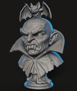 Vampire Lord Bust STL | Horror 3D Print | HighDetail 3d model