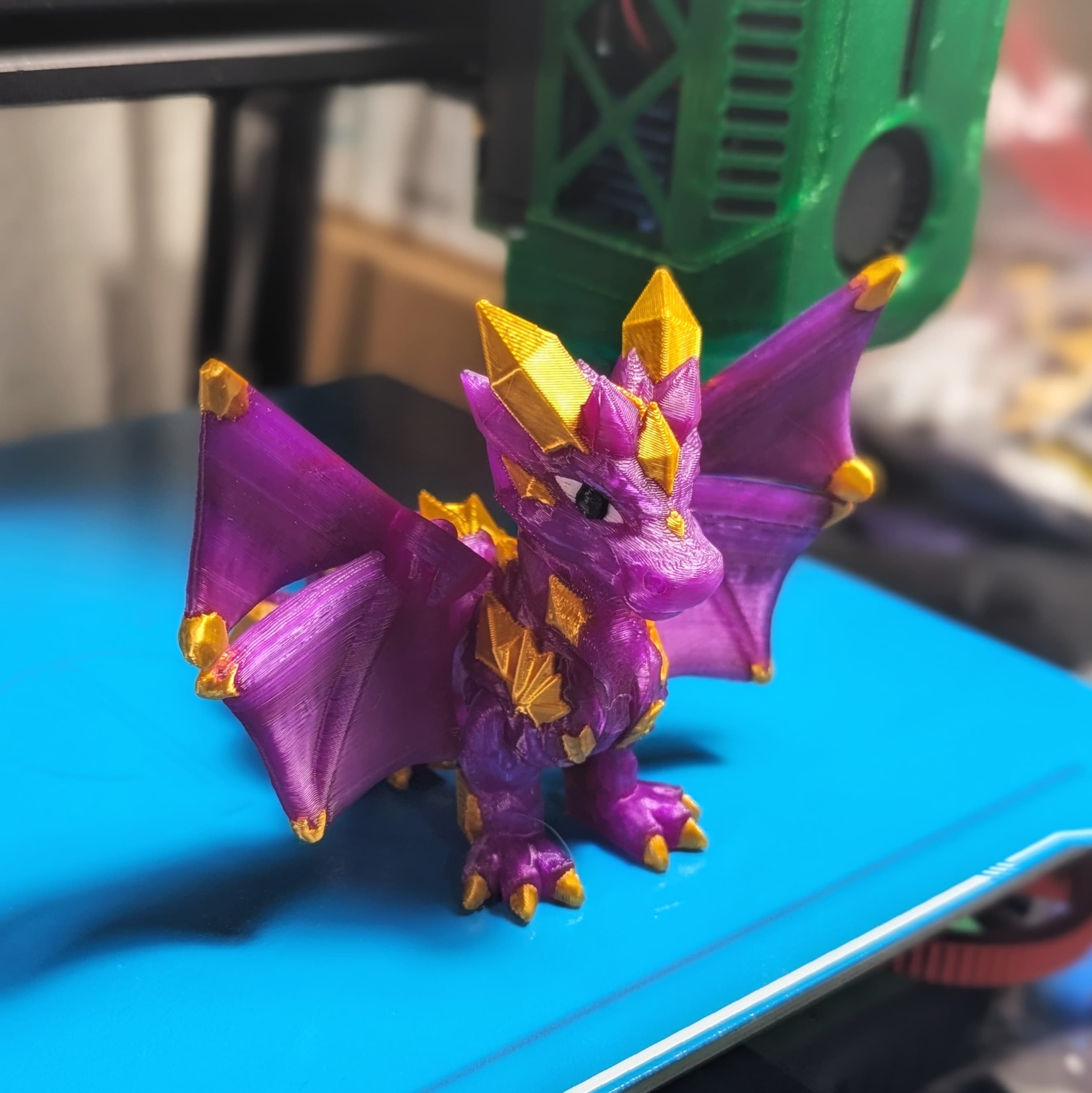 Printed in Ziro translucent purple and silk gold PLA.