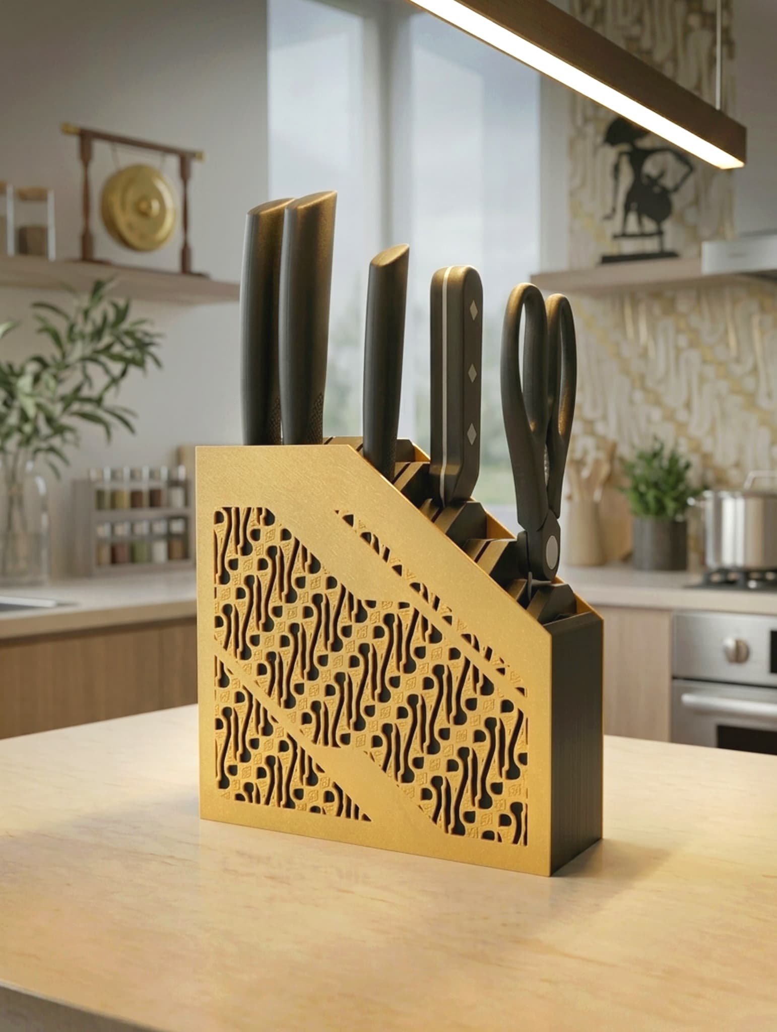 Batik Kitchen Knives Holder 3d model
