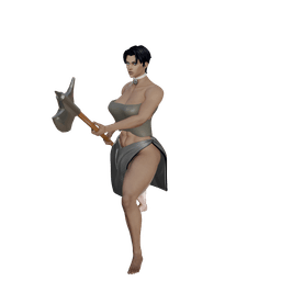 Battle Maiden with Halberd 3d model