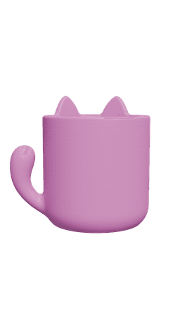 Cute Cat Pot 3d model