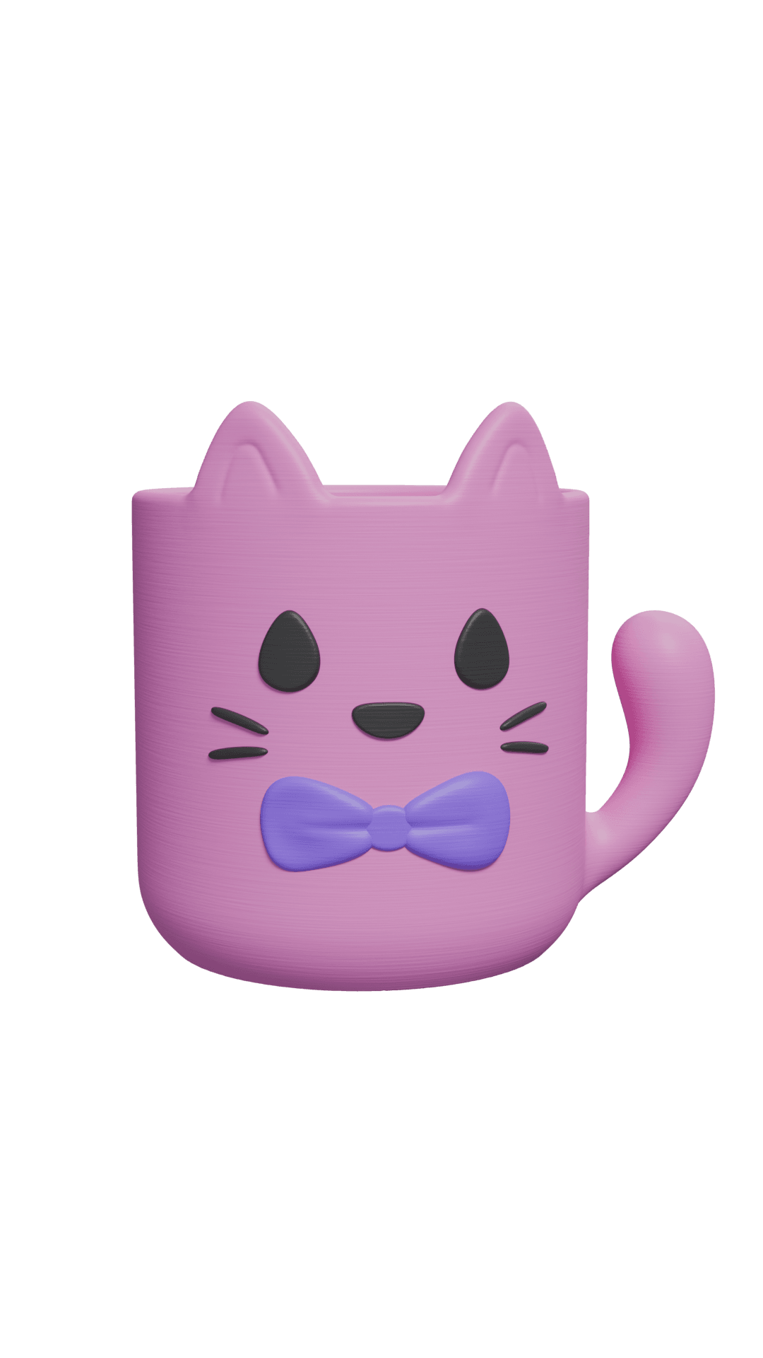 Cute Cat Pot 3d model