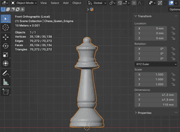 Chess Queen Ornament 3d model