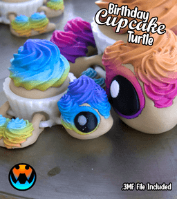 Birthday Cupcake Turtle 3d model