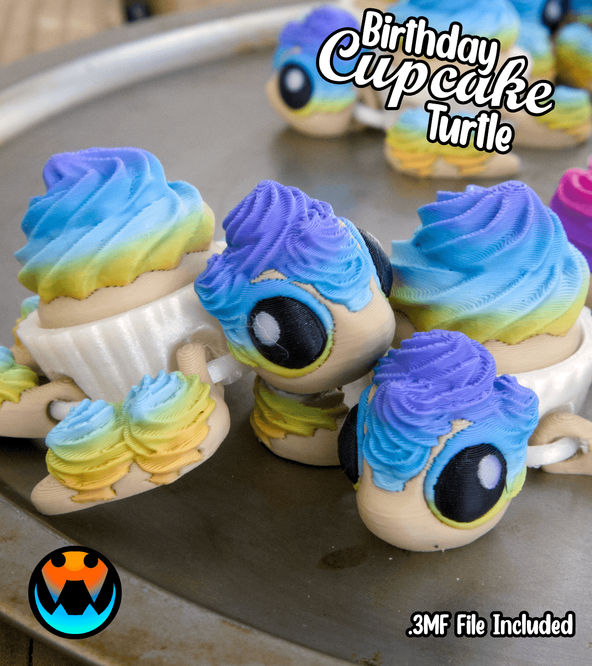 Birthday Cupcake Turtle 3d model