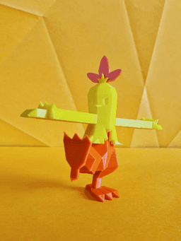 Combusken Low Poly Pokemon 3d model
